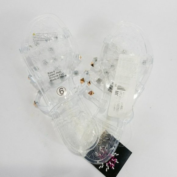 Olivia Miller Milos Island Jelly Slide Sandals Clear -6 - Picture 7 of 7